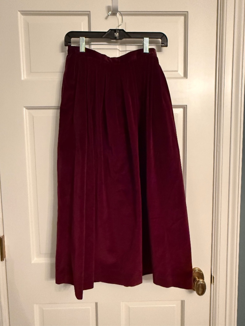 Vintage Ralph Lauren Burgundy Velvet Full Skirt